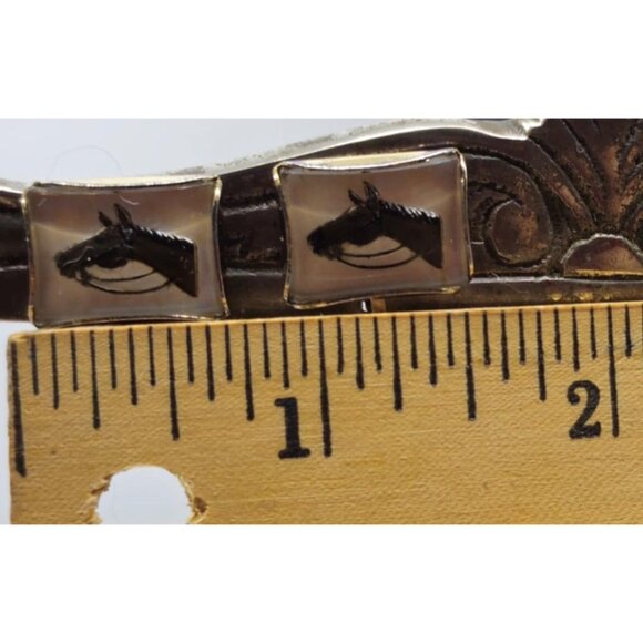 Vintage Horse Head Clip-On Earrings Equine Square Gift Glass Dome Equestrian - Picture 4 of 4